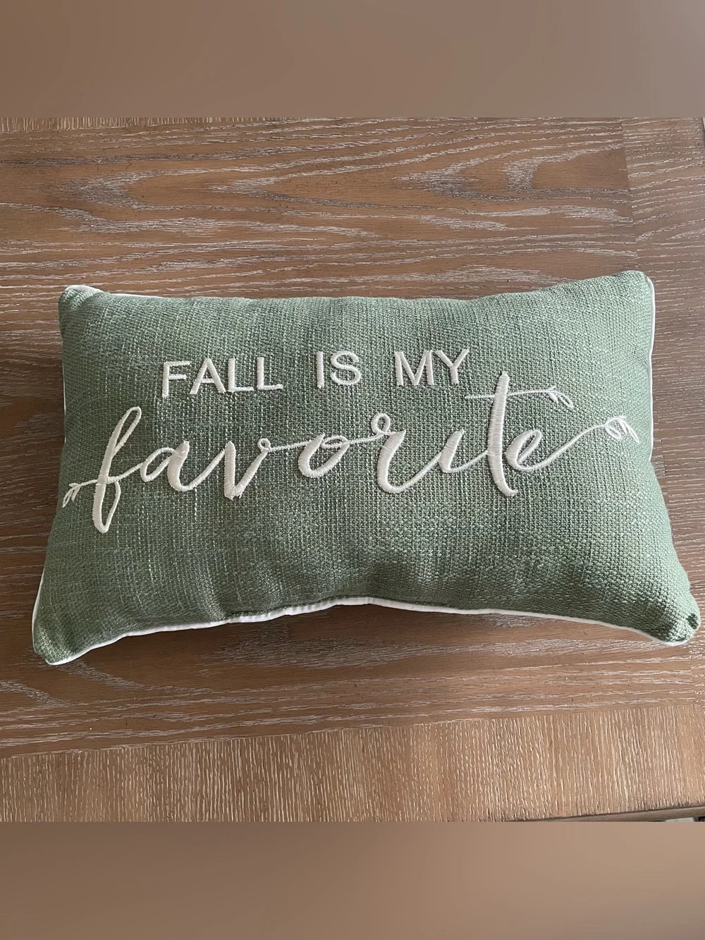 Fall/Thanksgiving Fall is my Favorite Sage Green Throw Pillow